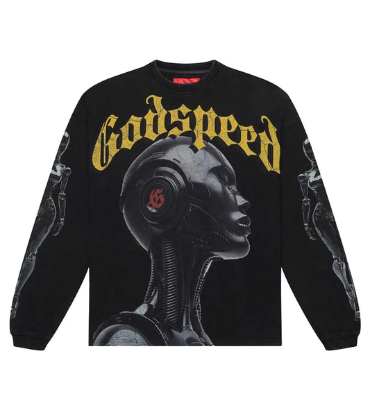 GODSPEED ALEXA L/S TEE WASHED BLACK