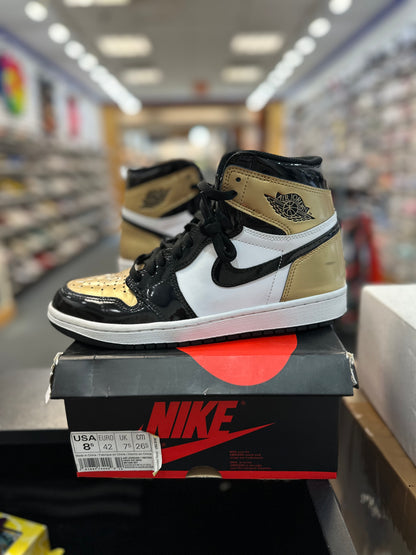 *USED* Jordan 1 Retro High Patent Gold Toe