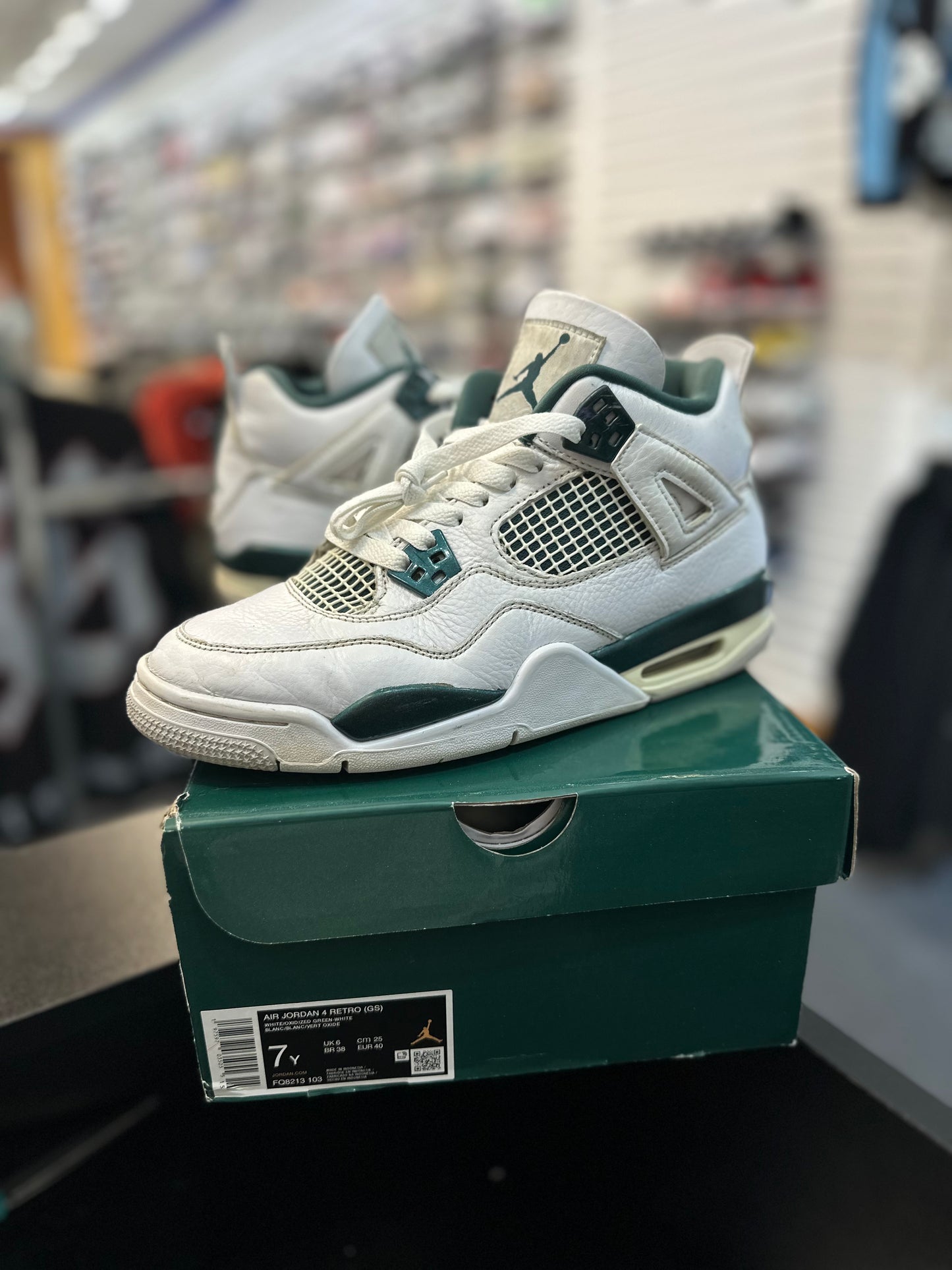 *USED* Jordan 4 Retro Oxidized Green (GS)