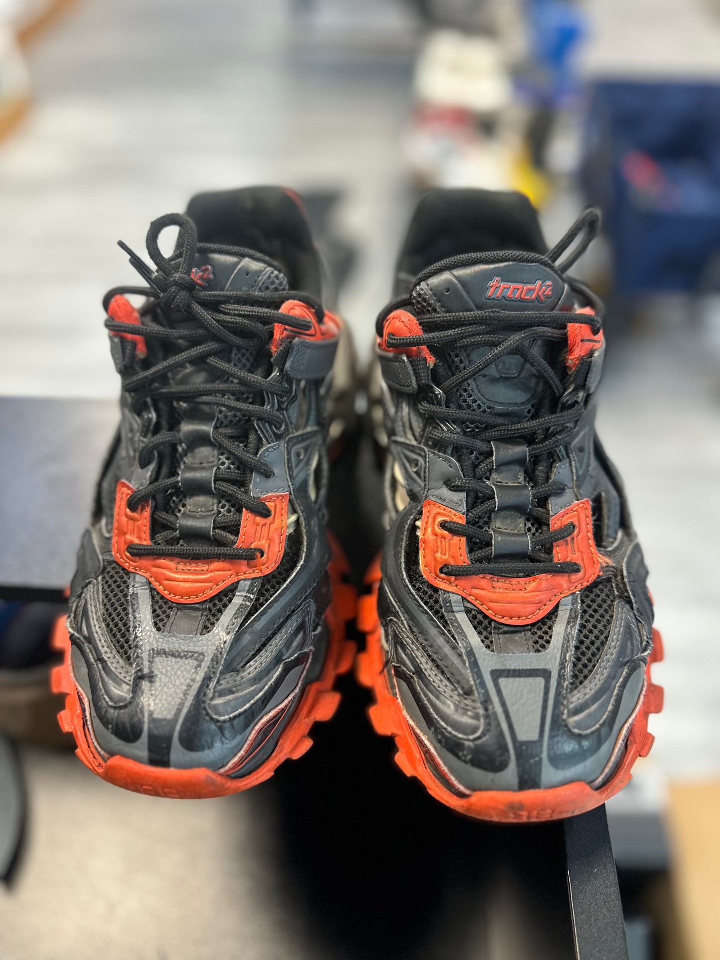 *USED* Balenciaga Track 2 Black Red Grey