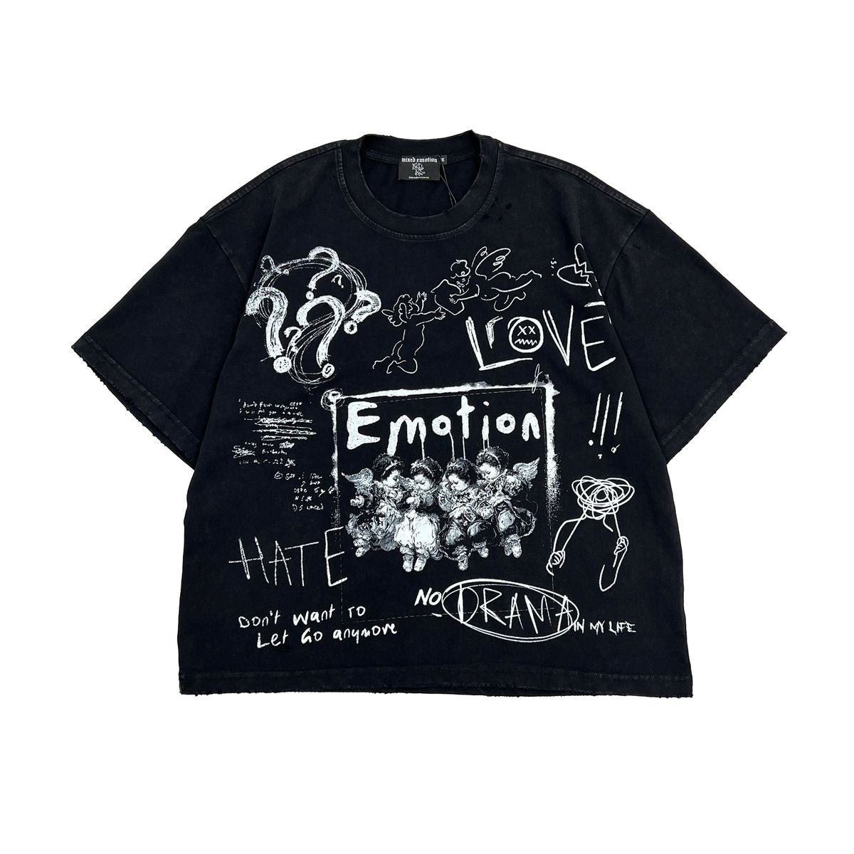 MIXED EMOTION Black Chaos tee (Black/White)