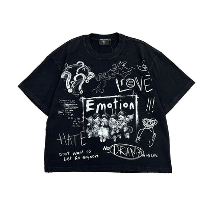 MIXED EMOTION Black Chaos tee (Black/White)