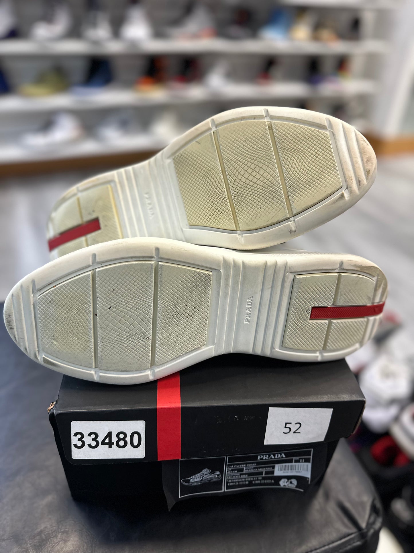 *USED* Prada Cup White/Grey Sneakers