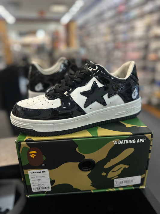 *USED* A Bathing Ape Bape Sta Low Black/White