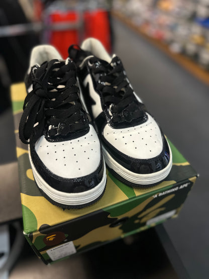 *USED* A Bathing Ape Bape Sta Low Black/White