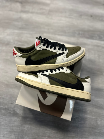 *USED* Jordan 1 Retro Low OG SP Travis Scott Medium Olive