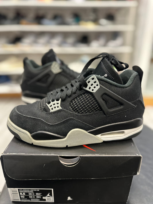 *USED* Jordan 4 Retro SE Black Canvas