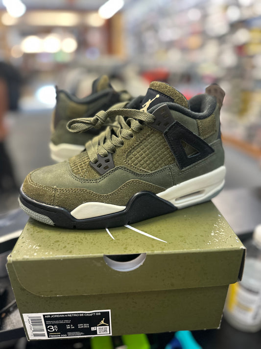 *USED* Jordan 4 Retro SE Craft Medium Olive (GS)