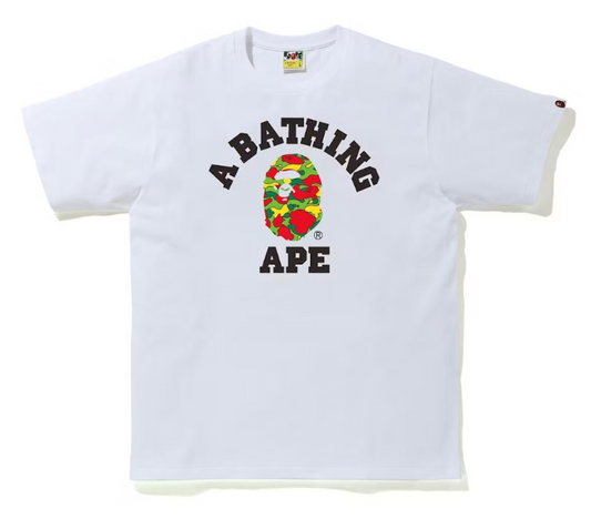 BAPE Sta Camo College Tee White/Multi