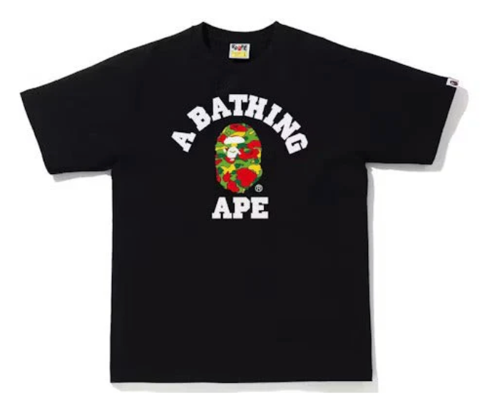 BAPE Sta Camo College Tee Black/Multi