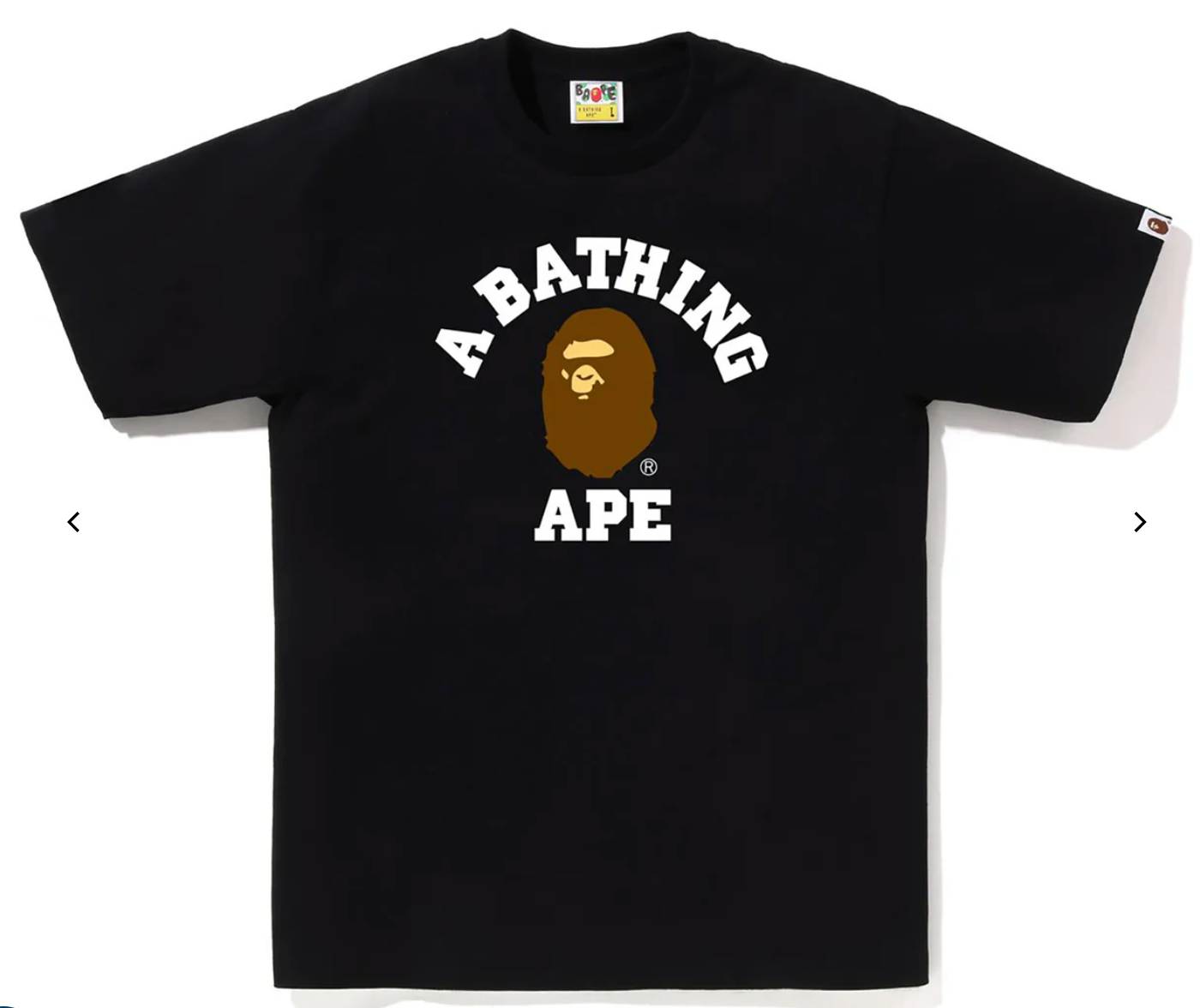 BAPE MENS COLLEGE TEE Black