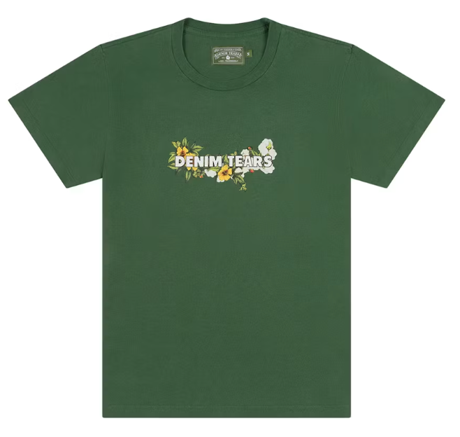 Denim Tears Floral Logo Tee Green