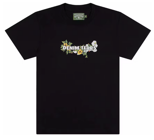 Denim Tears Floral Logo Tee Black