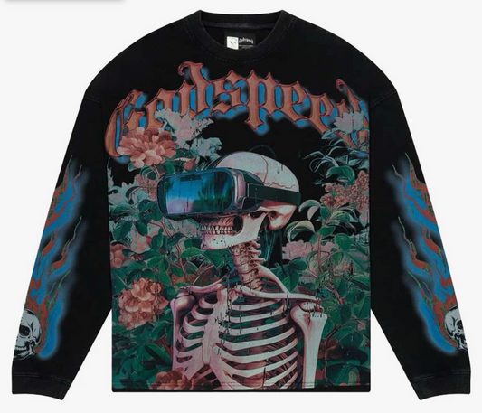 Godspeed Vision Flowers L/S Tee Washed Black