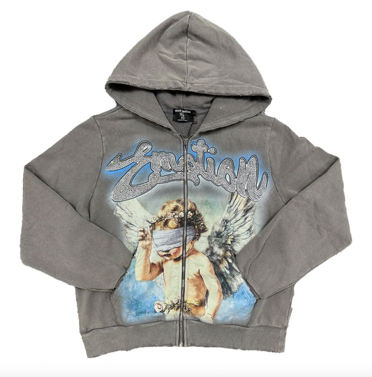 Mixed Emotion Grey “Rhinestone” Hoodie