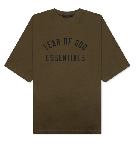 ESSENTIAL Jersey Crewneck Tee Olive Green