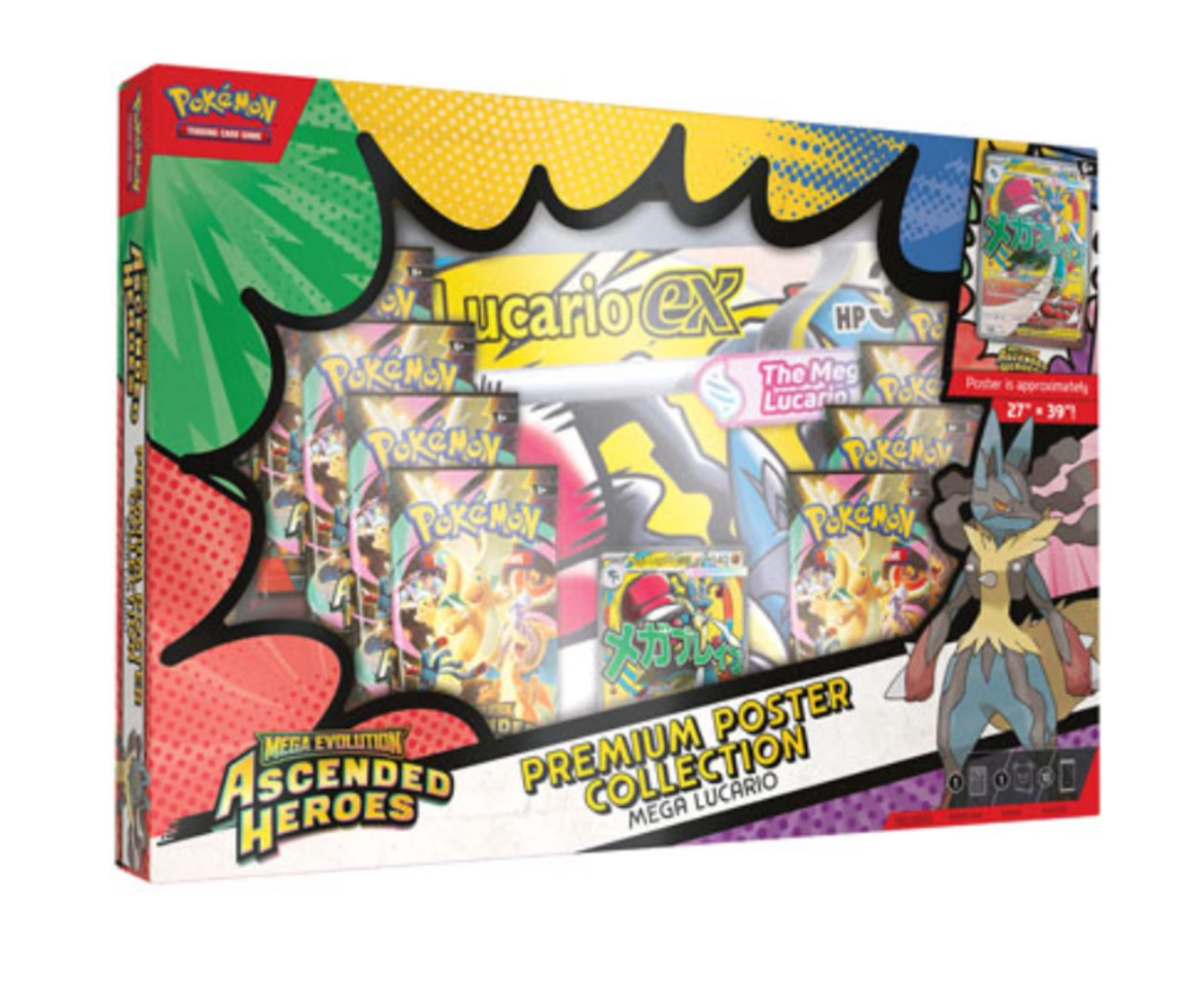 2026 Pokémon Mega Evolution Ascended Heroes Mega Lucario Premium Poster Collection