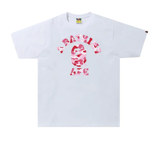 BAPE ABC Camo College Tee 'White/Pink'