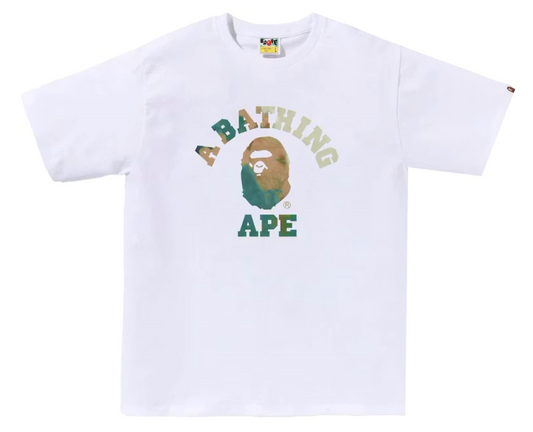 BAPE Tie Dye College Tee White/Beige