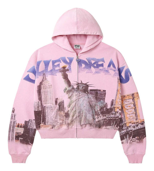 VALE FOREVER NYC ZIP UP HOODIE PINK